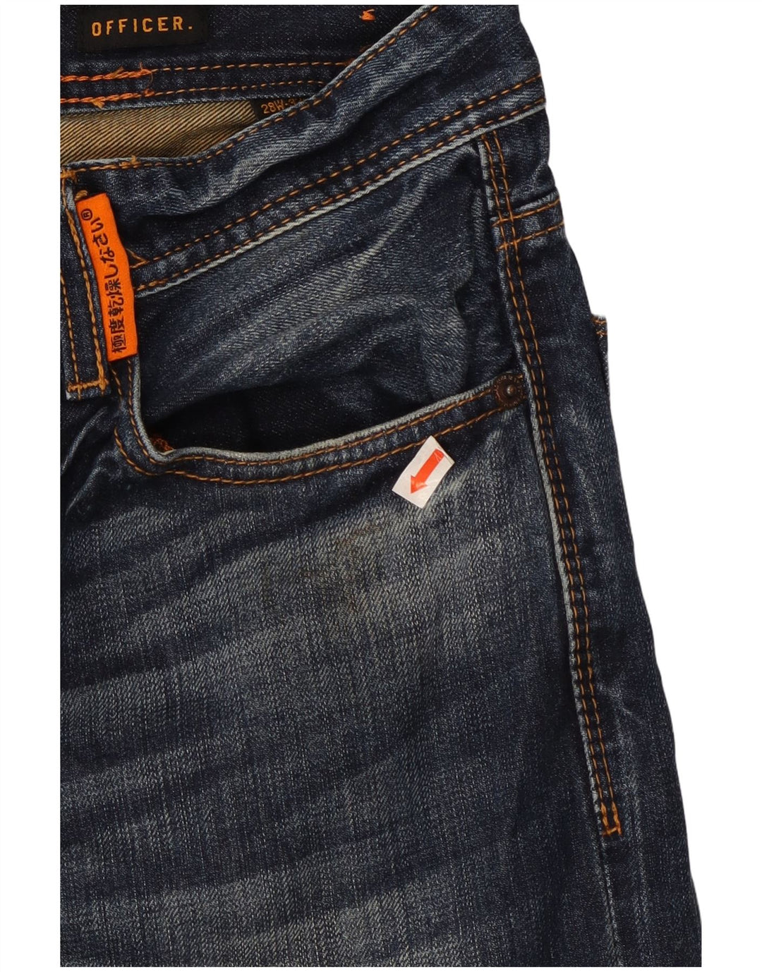 SUPERDRY Herre Officer Denim Shorts W28 Små blå bomuld