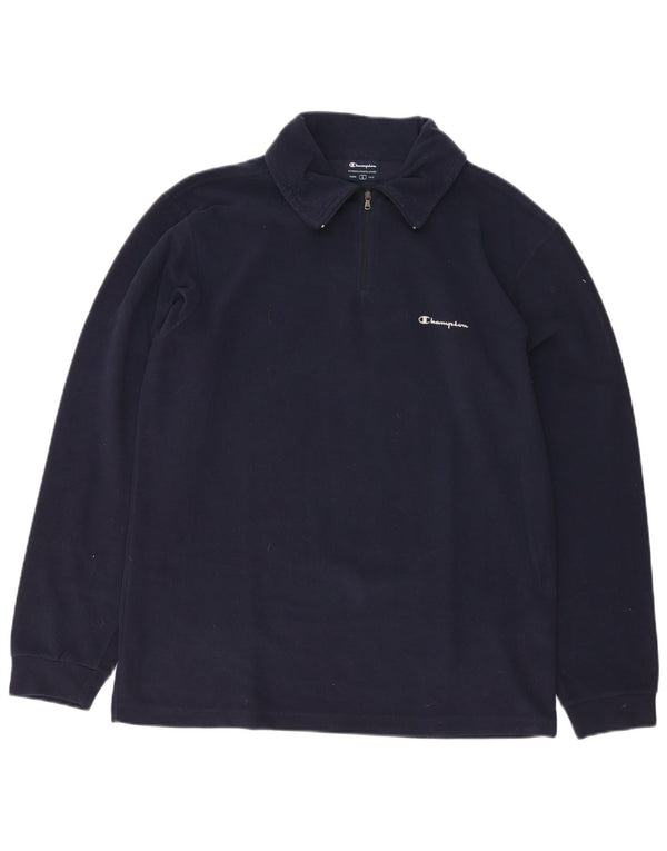 Champion herre lynlås hals fleece jumper stor marineblå polyester
