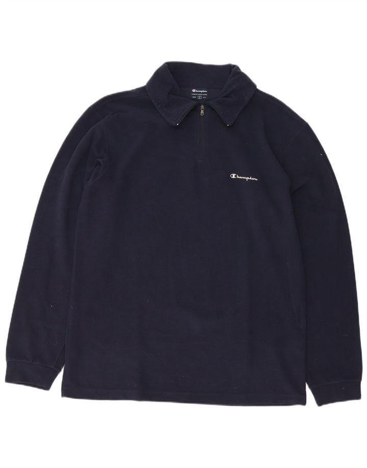 Champion herre lynlås hals fleece jumper stor marineblå polyester