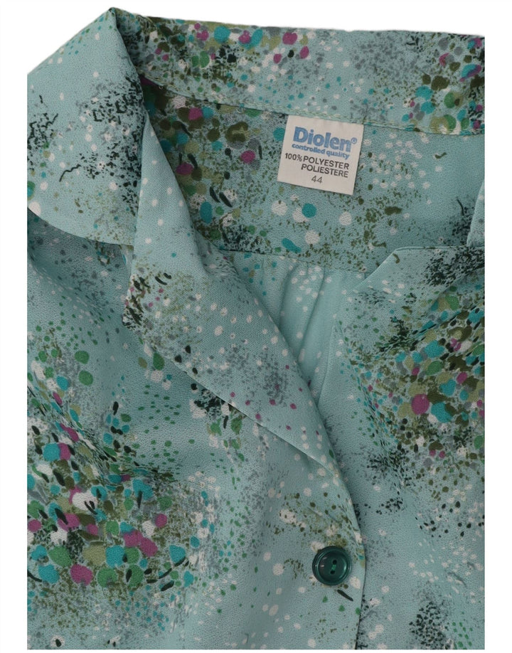 DIOLEN Dame Ærmeløs A-line Kjole IT 44 Medium Blue Floral Polyester