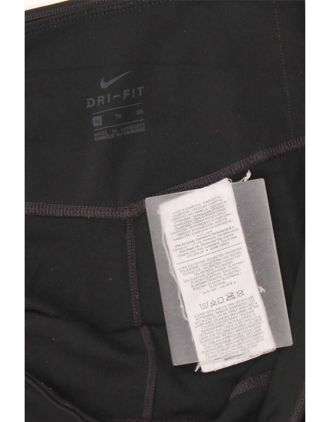 Nike Dame Dri Fit Crop Leggings UK 18 XL Sort Polyester