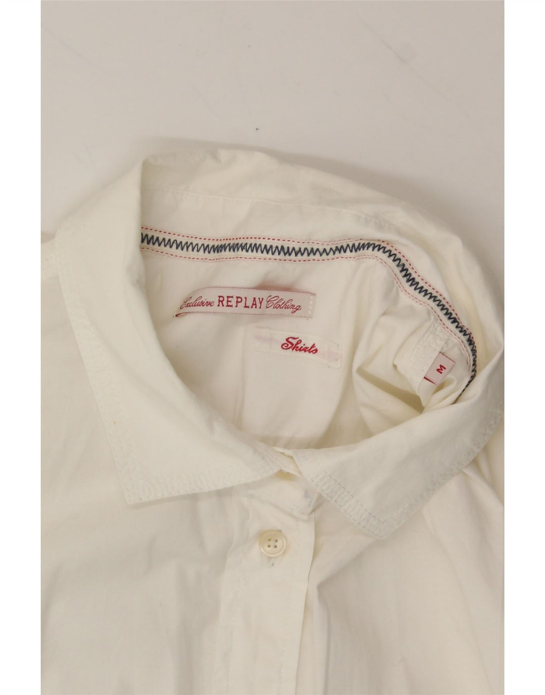REPLAY Womens Shirt UK 12 Medium White Vintage Replay and Second-Hand Replay from Messina Hembry 