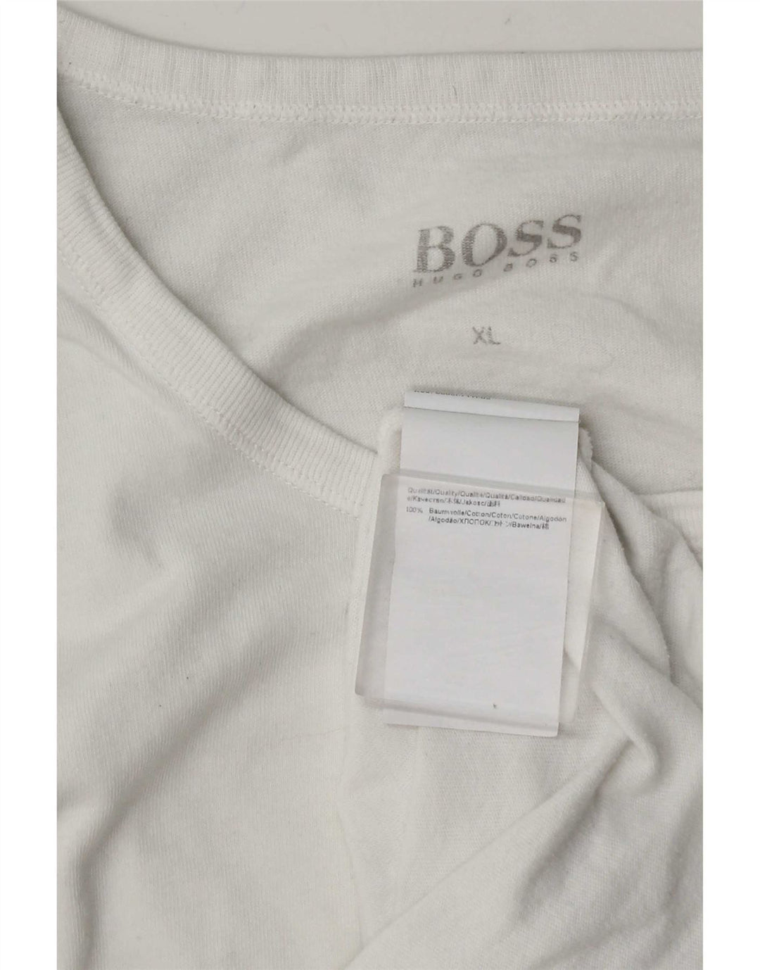 Hugo Boss Herre T-Shirt Top XL Hvid Bomuld