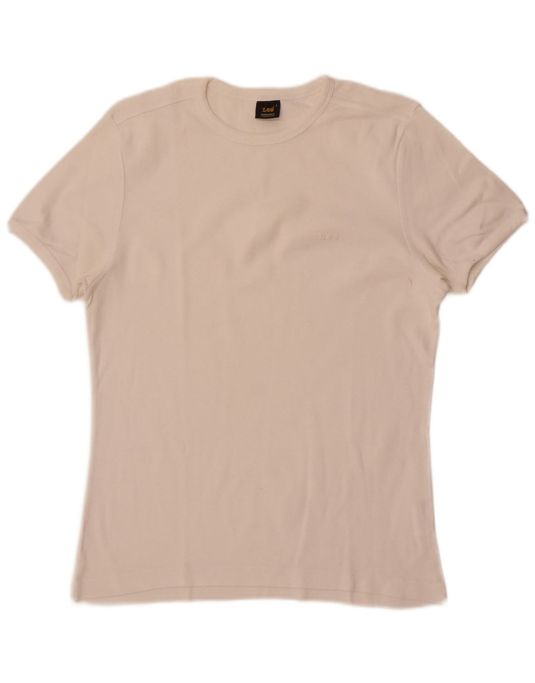Lee Dame T-Shirt Top UK 14 Stor Hvid Bomuld