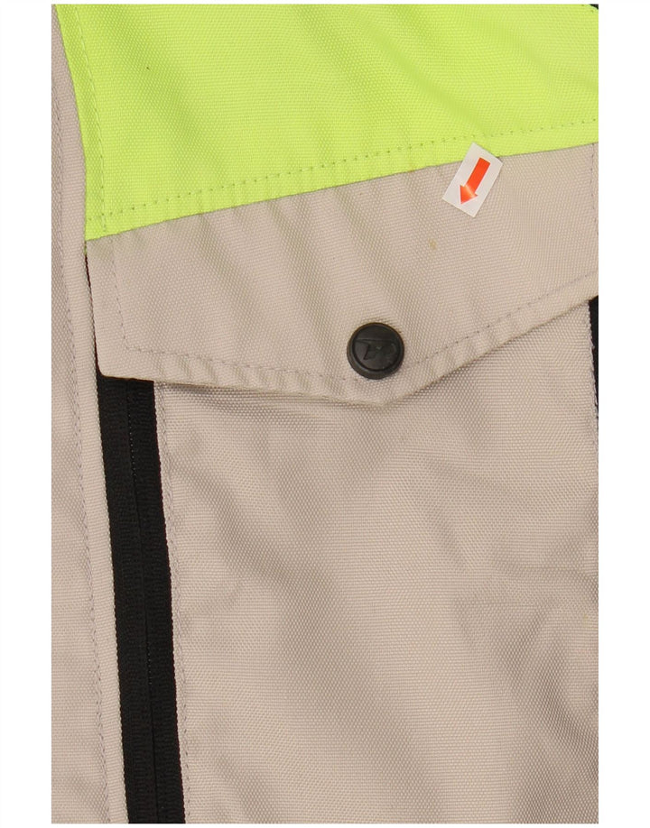 AXO Mens Graphic Racer Jacket UK 38 Medium Off White Colourblock Polyester