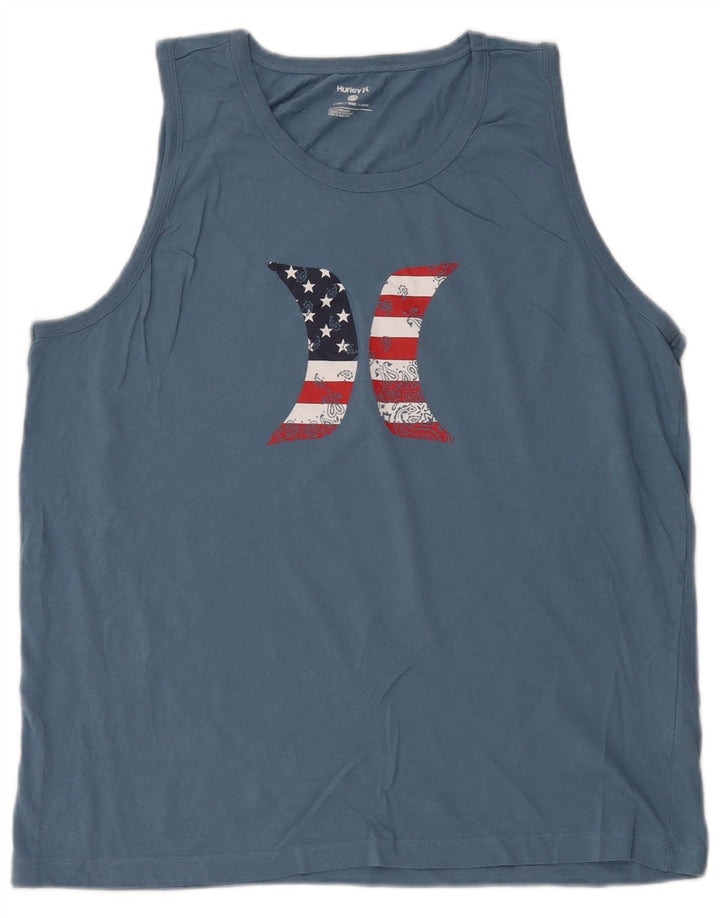 Hurley Herre Grafisk Vest Top XL Blå Bomuld
