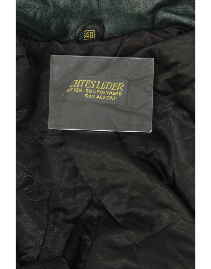 VINTAGE Womens Leather Coat EU 46 XL Black Leather Vintage Vintage and Second-Hand Vintage from Messina Hembry 