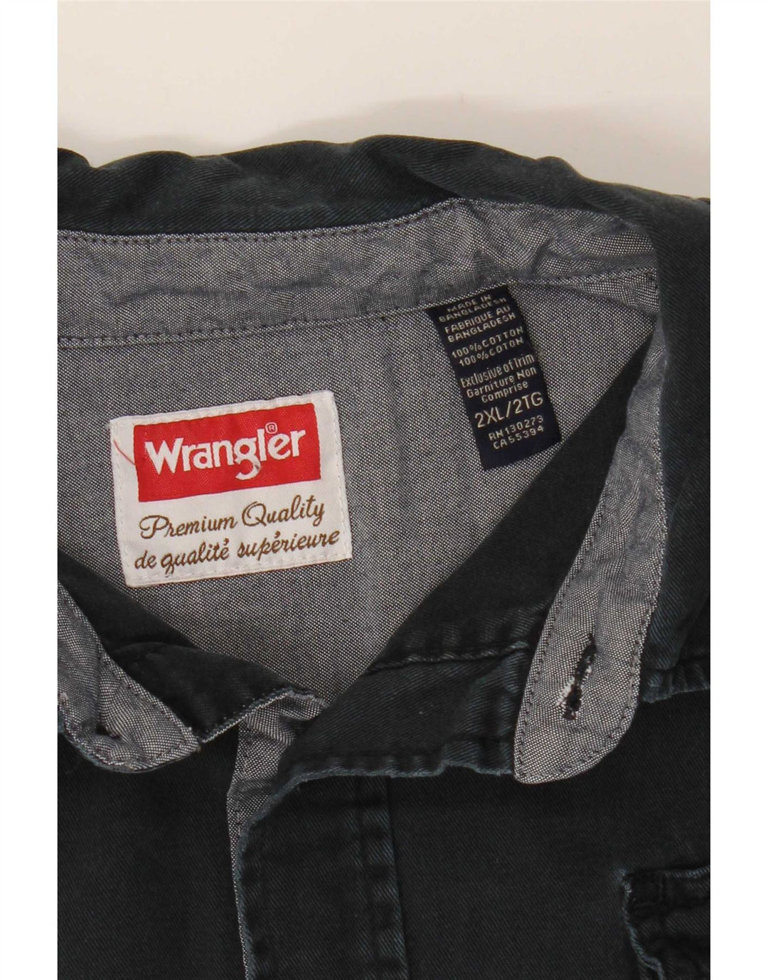 Wrangler herreskjorte 2XL marineblå bomuld