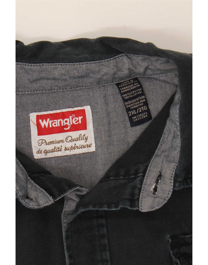 Wrangler herreskjorte 2XL marineblå bomuld