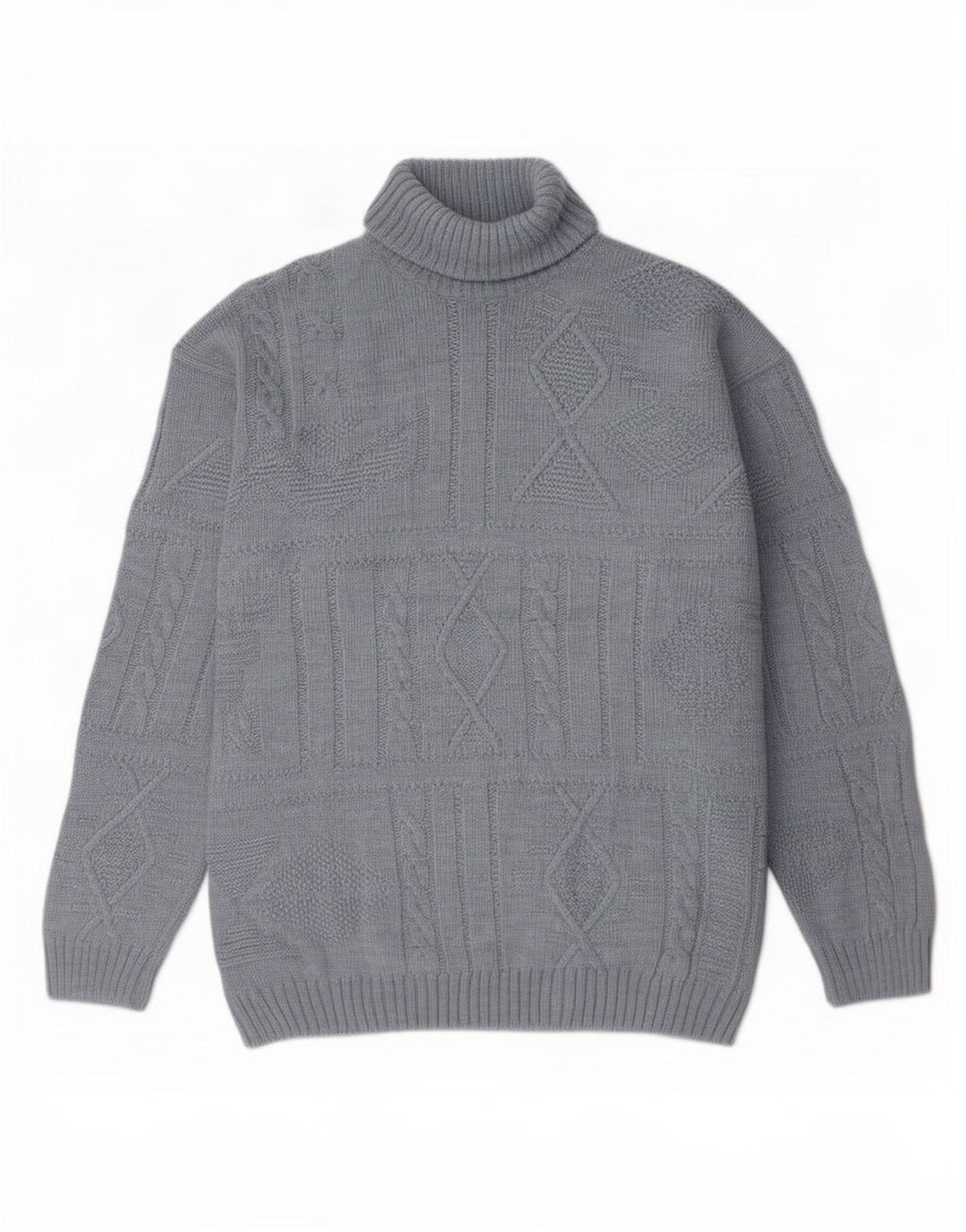 Settebello Herre rullehals sweater Medium blå uld