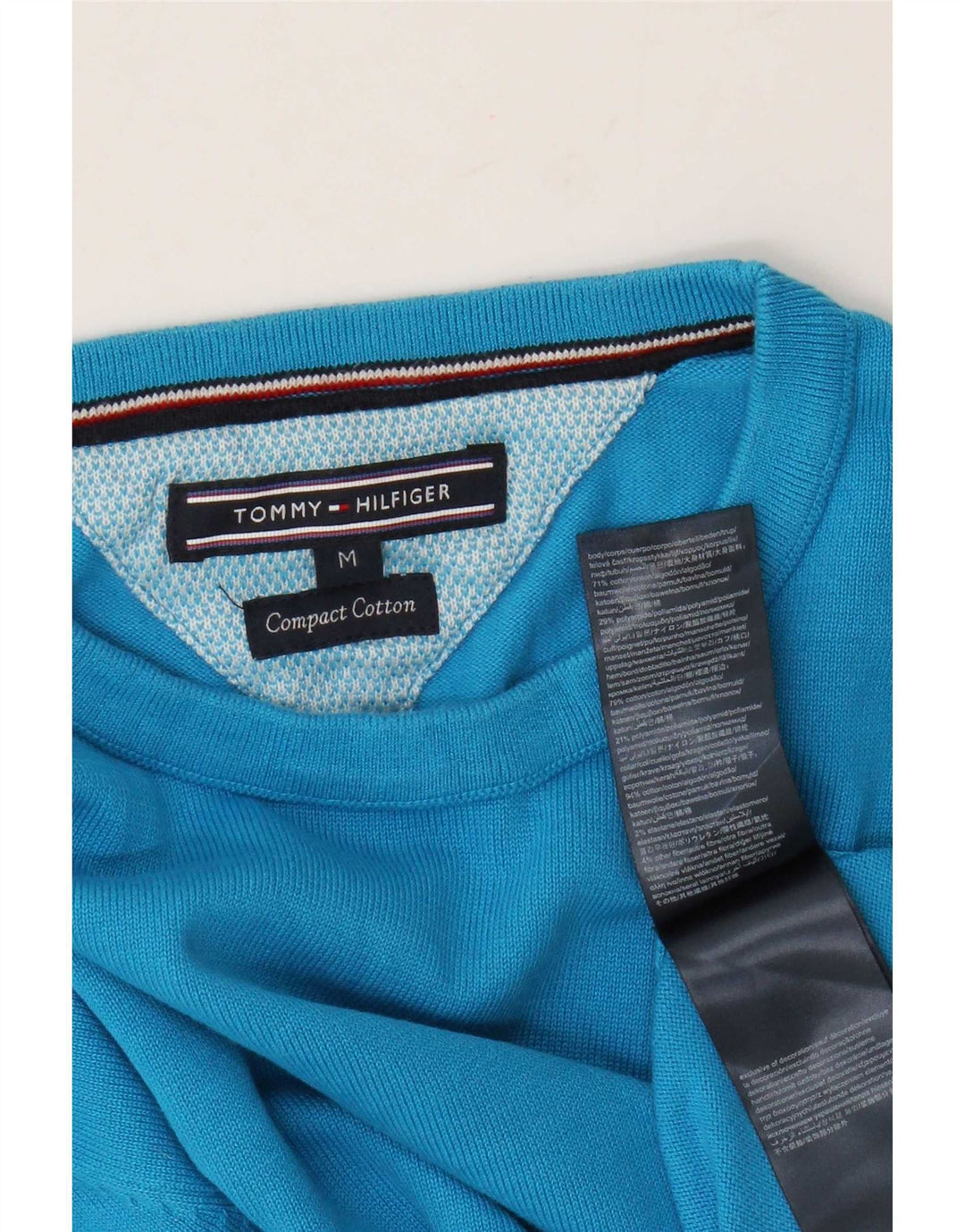 Tommy Hilfiger Herre Crew Neck sweater mellemblå bomuld