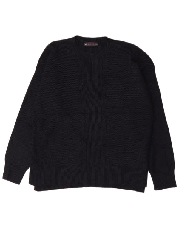 Marks & Spencer Herre sweater med rund hals, stor marineblå viskose