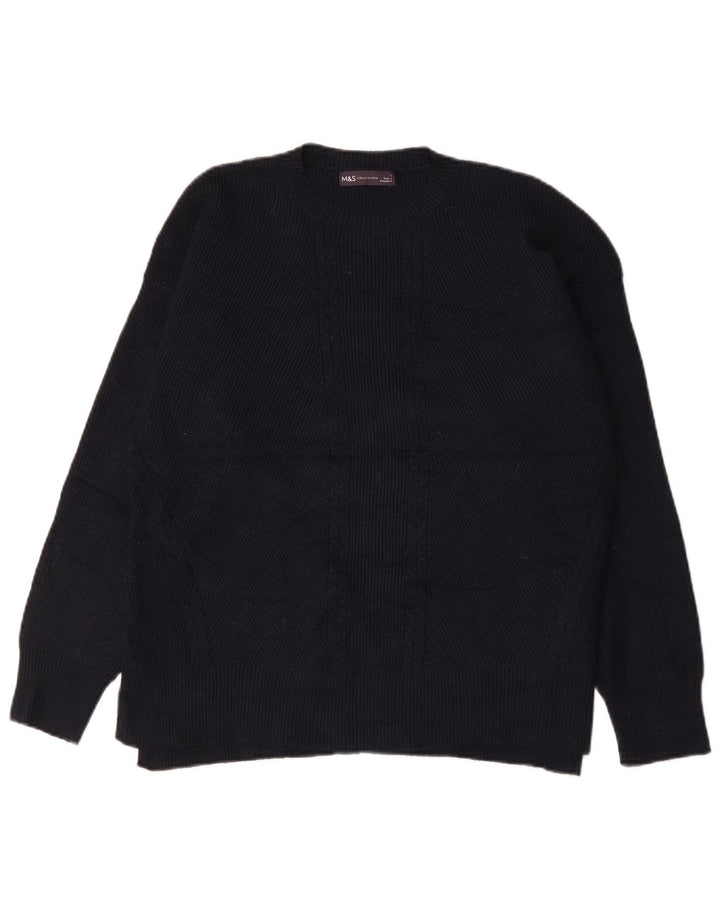 Marks & Spencer Herre sweater med rund hals, stor marineblå viskose