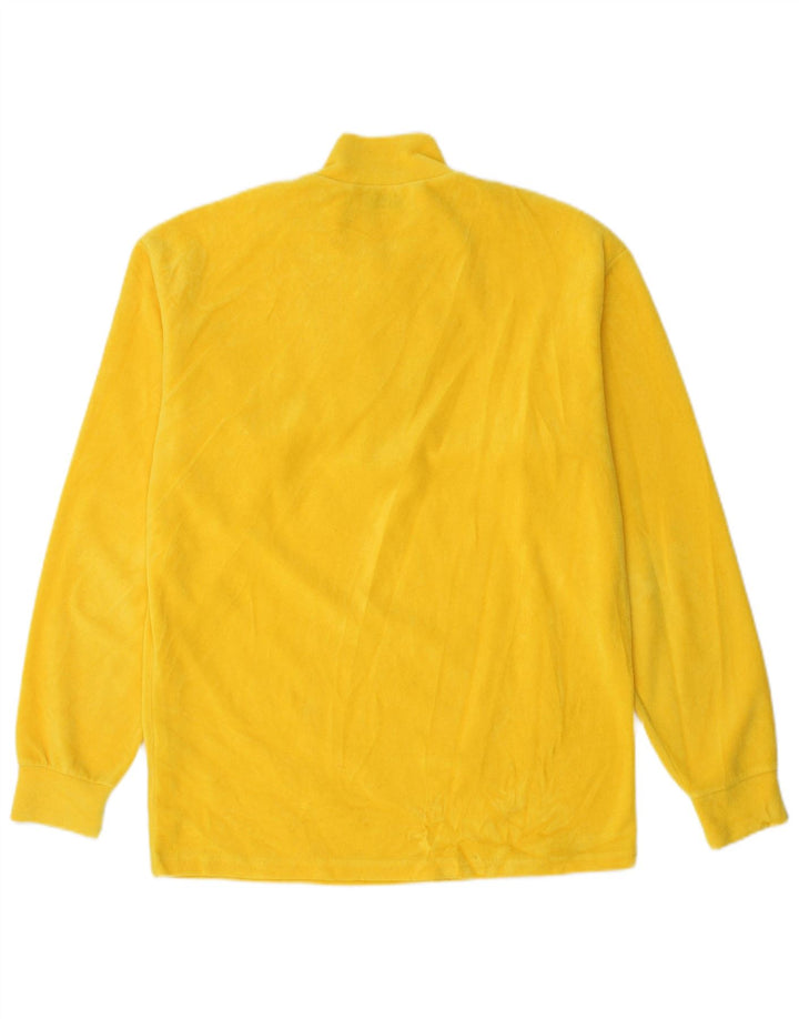 FILA Mens Zip Neck Fleece Jumper IT 46 Small Yellow
