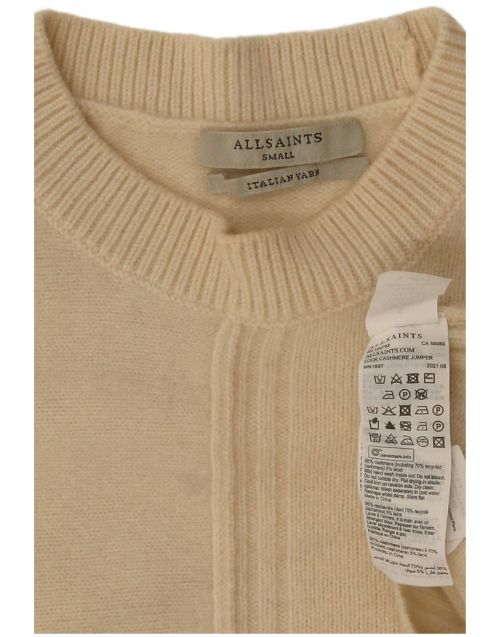 All Saints Dame Batwing Crew Neck Jumper Sweater UK 10 Small Off White