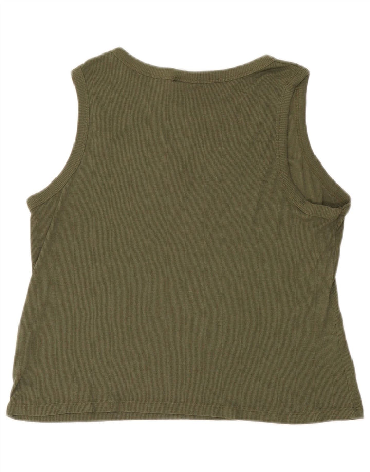 Champion Kvinder Grafisk Vest Top UK 18 XL Khaki Polyester