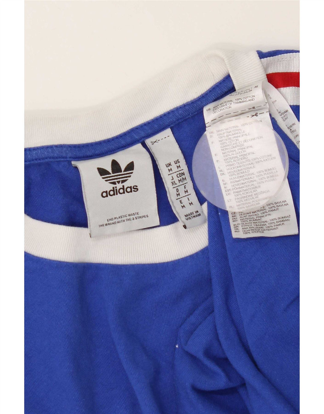 Adidas T-shirt top mellemblå bomuld til mænd