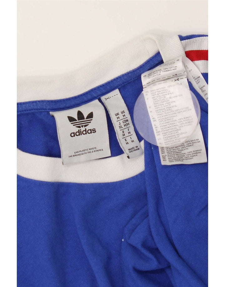 Adidas T-shirt top mellemblå bomuld til mænd