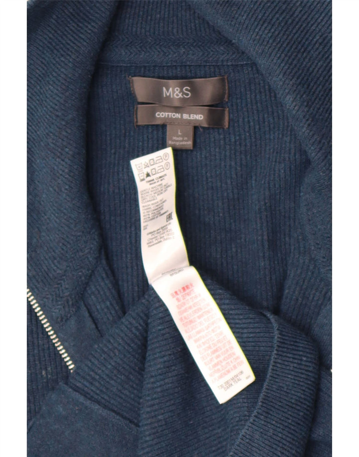 Marks & Spencer Herre cardigan sweater Stor marineblå polyester