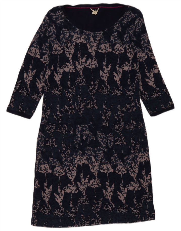 White Stuff Womens 3/4-ærmet basiskjole UK 14 Medium Navy Blue Floral