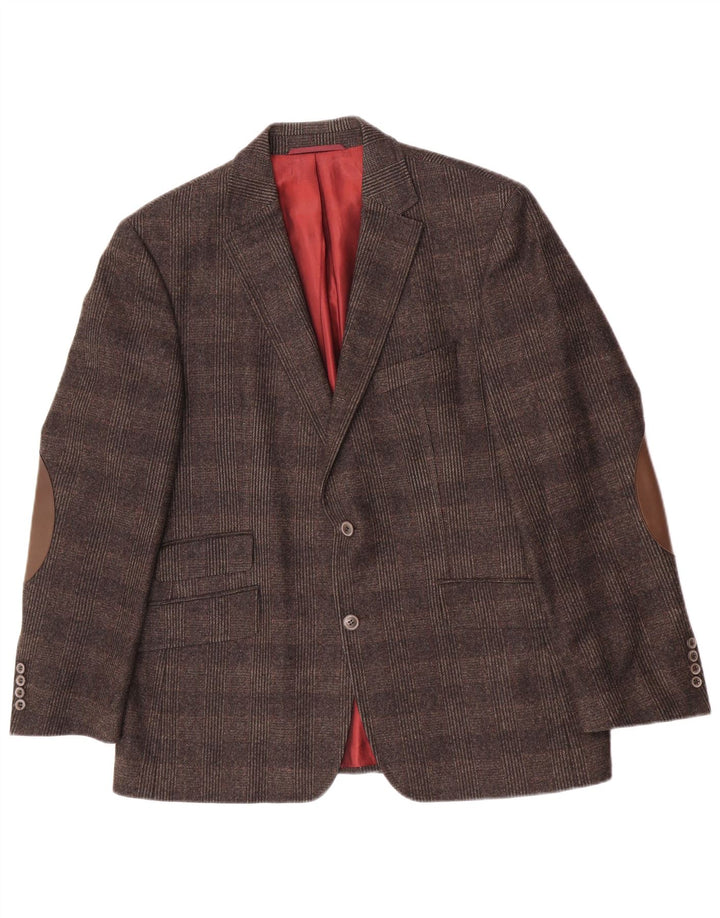 Pierre Cardin Herre 2-knaps blazerjakke UK 40 Stor brun ternet