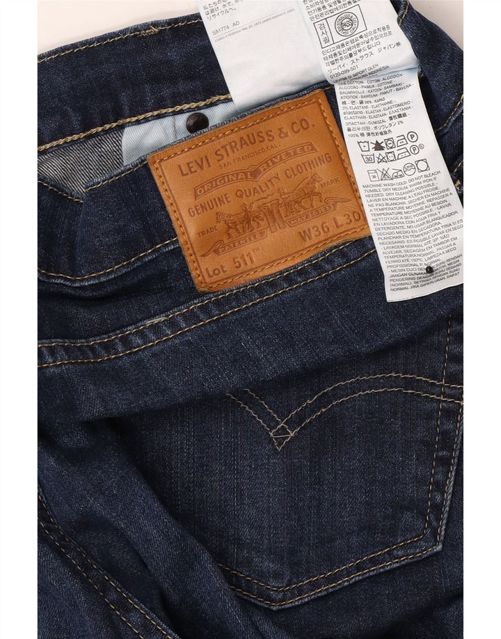Levi's Herre 511 Slim Jeans W36 L30 Marineblå Bomuld