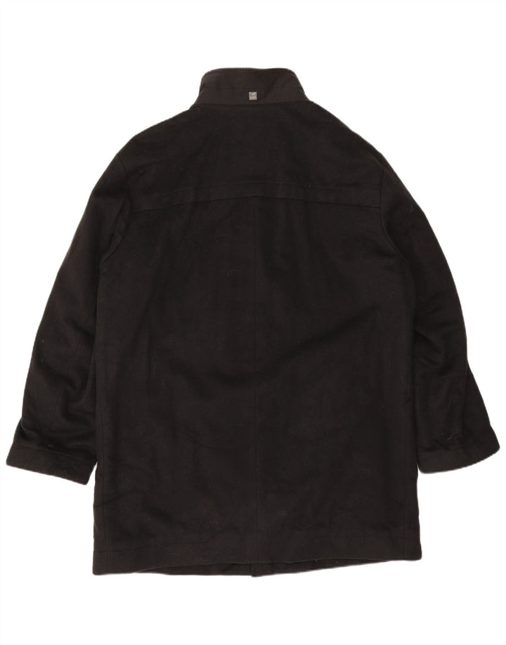 Hugo Boss Herre Overfrakke UK 40 Large Black Virgin Wool
