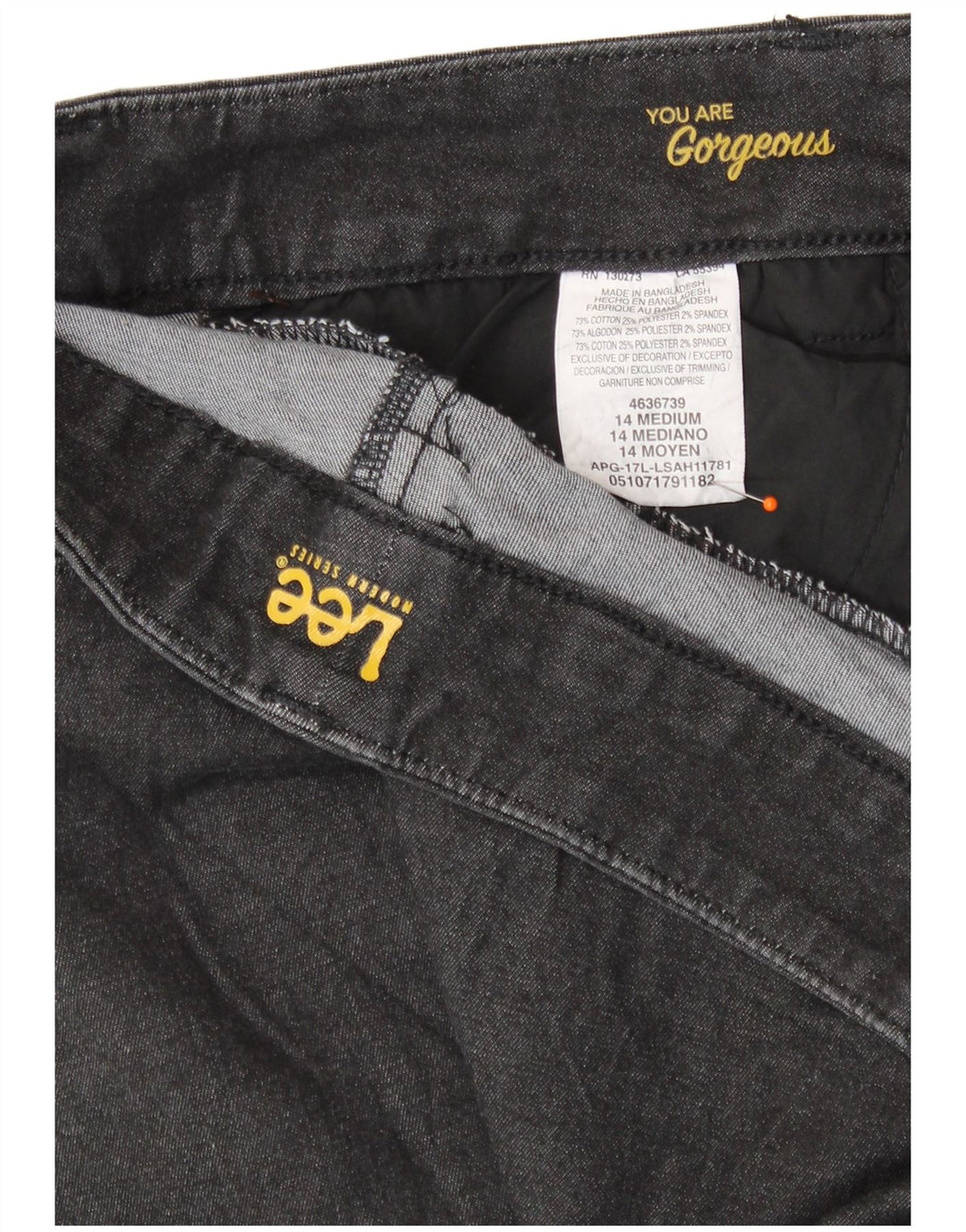 LEE Dame Modern Series Lige Casual Bukser US 14 XL W36 L31 Sort