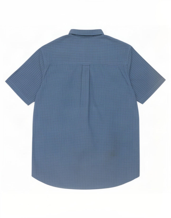 Chaps Kortærmet Herreskjorte XL Blå Gingham Bomuld