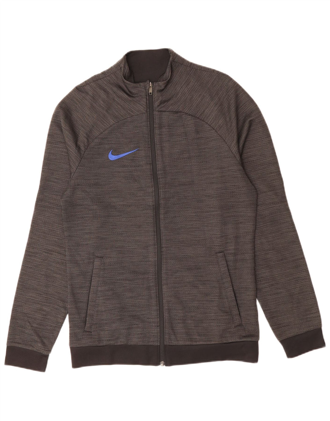 NIKE Dri Fit træningsdragt topjakke til mænd, lille grå flækket polyester