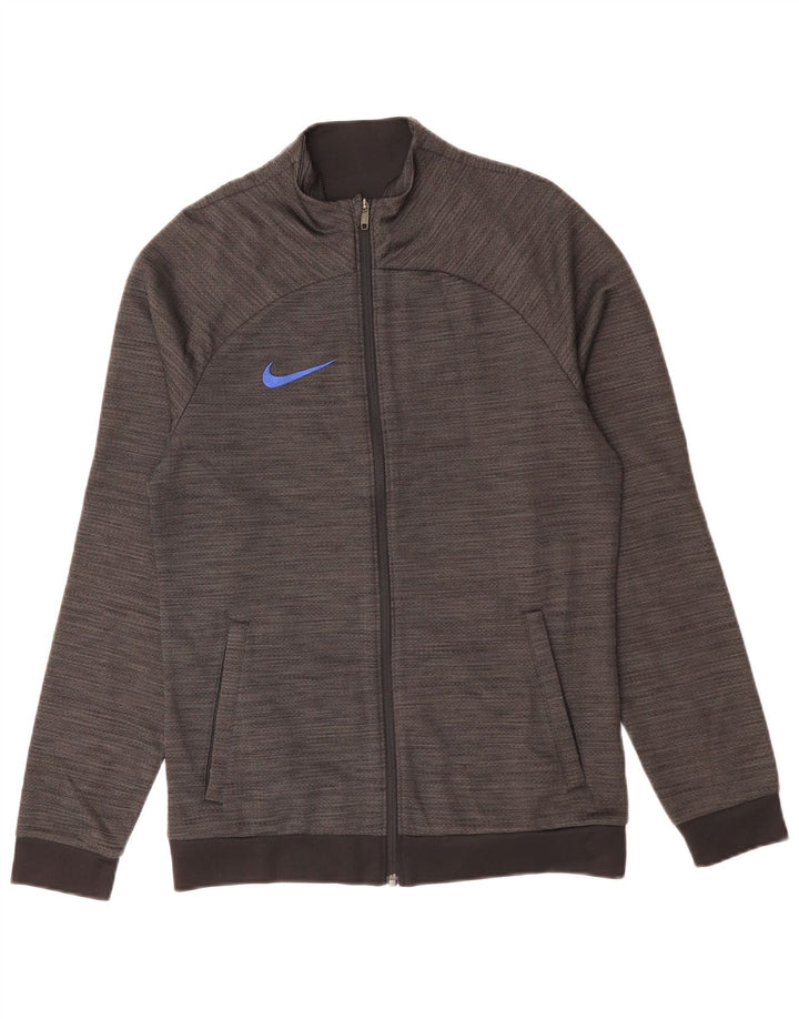 NIKE Dri Fit træningsdragt topjakke til mænd, lille grå flækket polyester