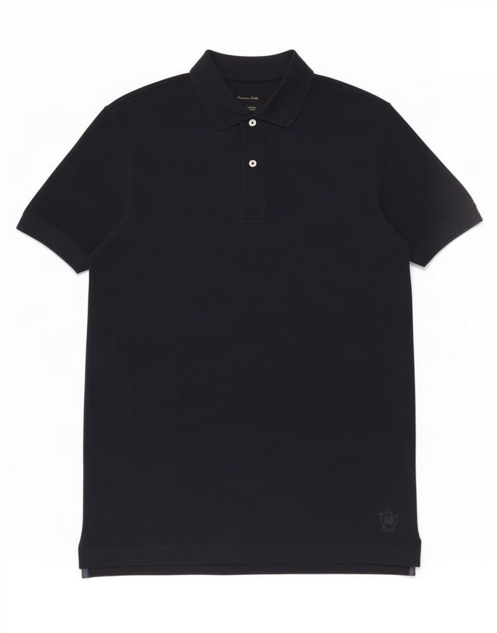 Massimo Dutti Herre Regular Fit Polo Shirt Stor marineblå bomuld