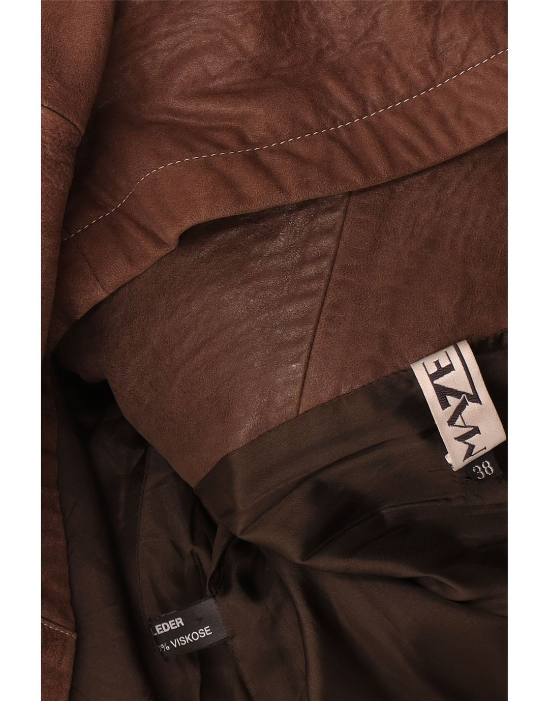 Maze Dame Oversized Læderjakke EU 38 Medium Brun Læder
