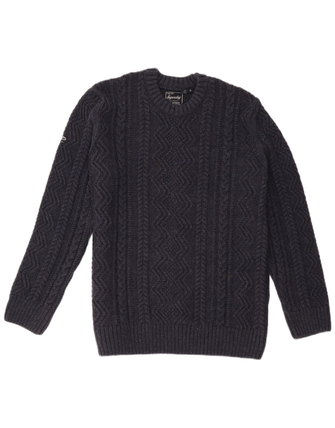 Superdry Herre sweater med rund hals XL marineblå akryl