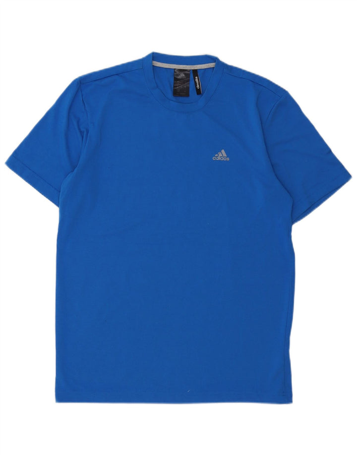 Adidas Herre Climalite T-Shirt Top Lille Blå Polyester