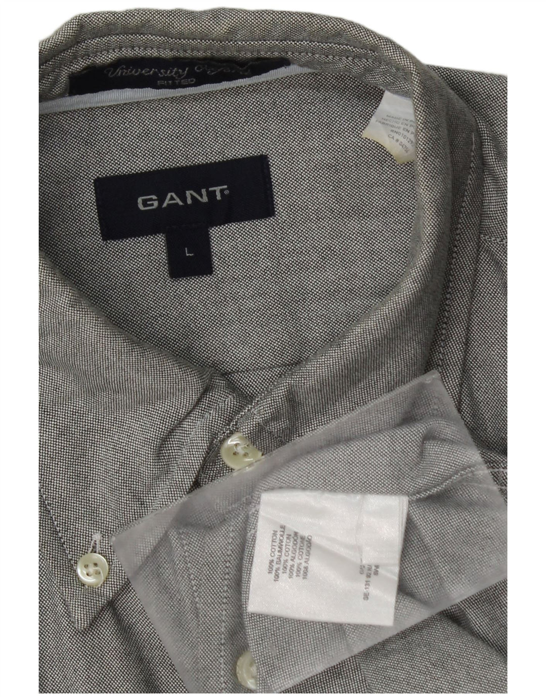 Gant Boys Fitted Shirt 15-16 Years Large Grey Flecked Bomuld