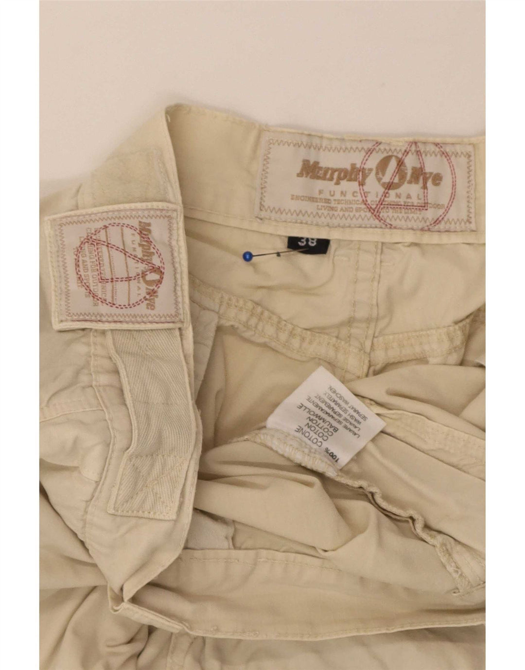 Murphy & Nye Herre Cargo Shorts W38 XL Beige Bomuld