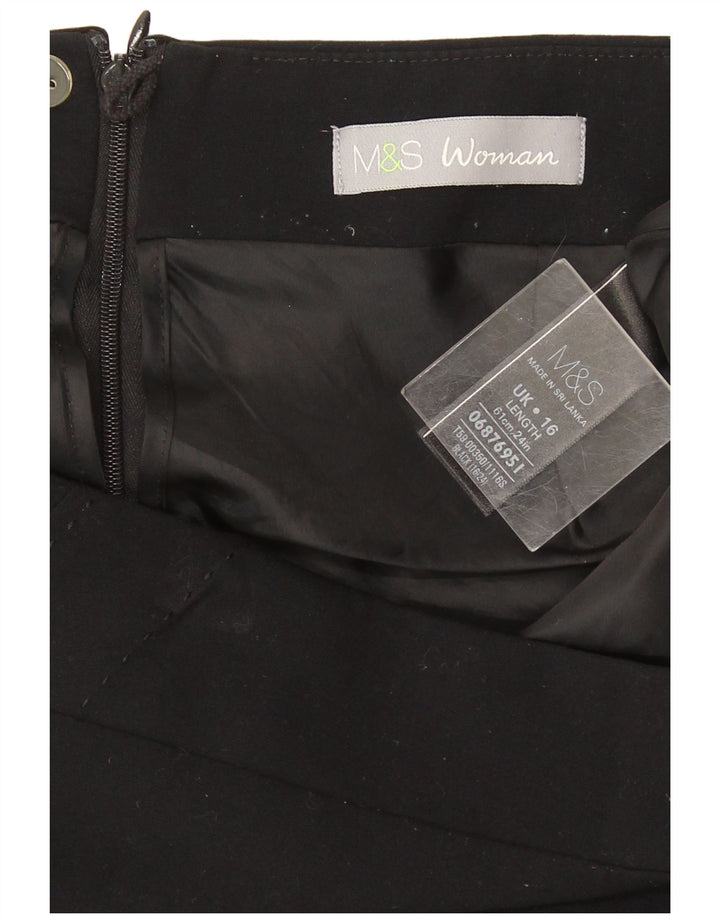 Marks & Spencer Pencil Nederdel til kvinder UK 16 Large W36 Black Polyester