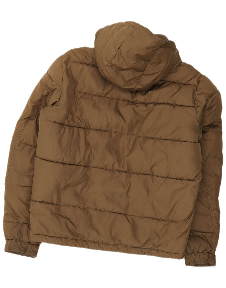 Lee Herre hættepolstret jakke UK 40 Stor brun polyester