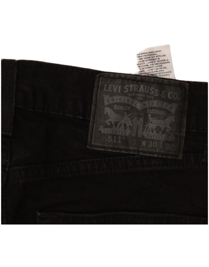 Levi's Herre 511 Slim Jeans W30 L32 Sort Bomuld