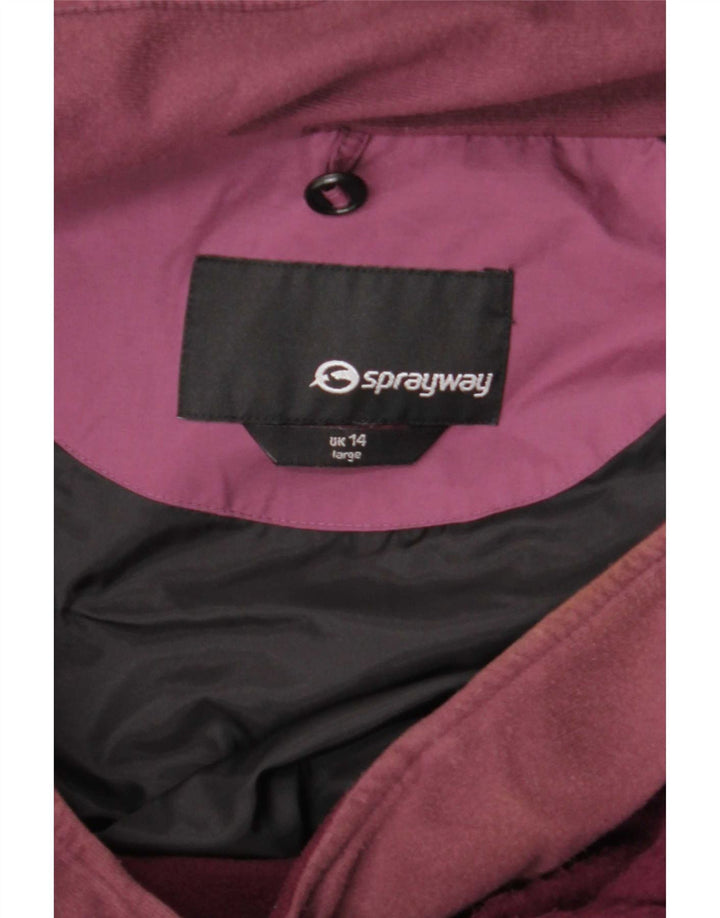 Sprayway Dame Hooded Windbreaker Jacket UK 14 Large Maroon Polyester