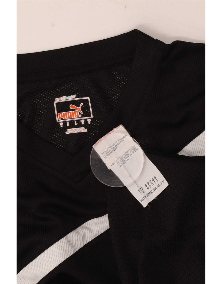 Puma herre T-shirt top lille sort stribet polyester