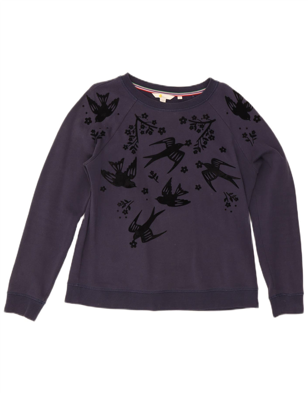 Boden Dame Abstrakt mønster Sweatshirt Jumper UK 14 Medium Navy Blue