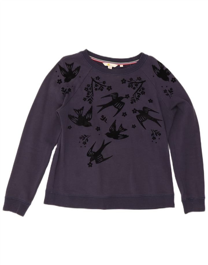 Boden Dame Abstrakt mønster Sweatshirt Jumper UK 14 Medium Navy Blue