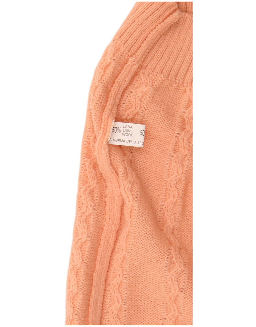 Vintage dame sweater med rund hals DK 16 Stor pink uld