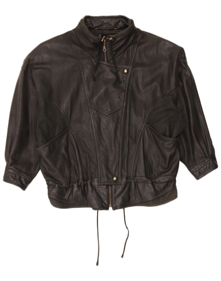Ny Hurtig Dame Oversized Læderjakke IT 44 Medium Sort