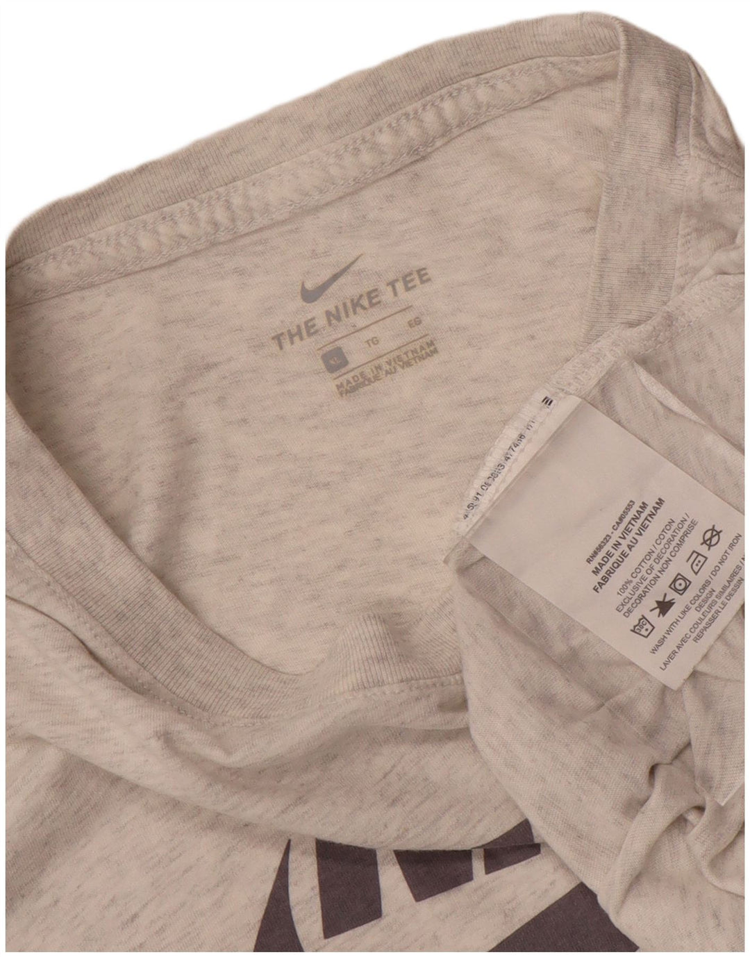 NIKE Grafisk T-shirt-top til kvinder UK 18 XL Grå Flecked Bomuld