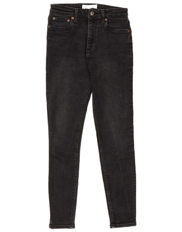 Zara Dame High Rise Skinny Jeans EU 36 XS W26 L26 Grå