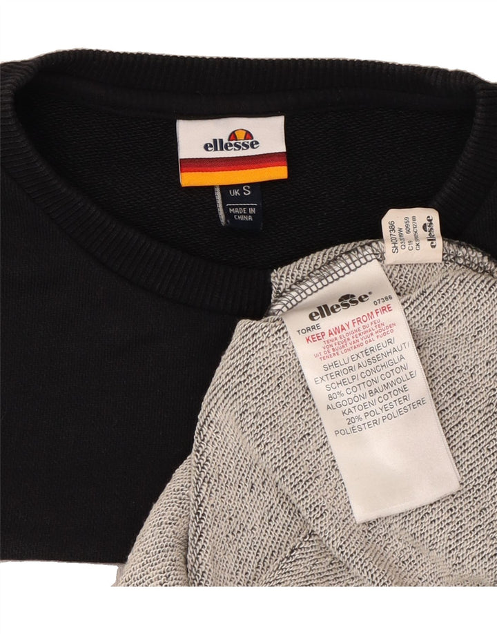 ELLESSE Mens Sweatshirt Jumper Small Multicoloured Colourblock Cotton Vintage Ellesse and Second-Hand Ellesse from Messina Hembry 