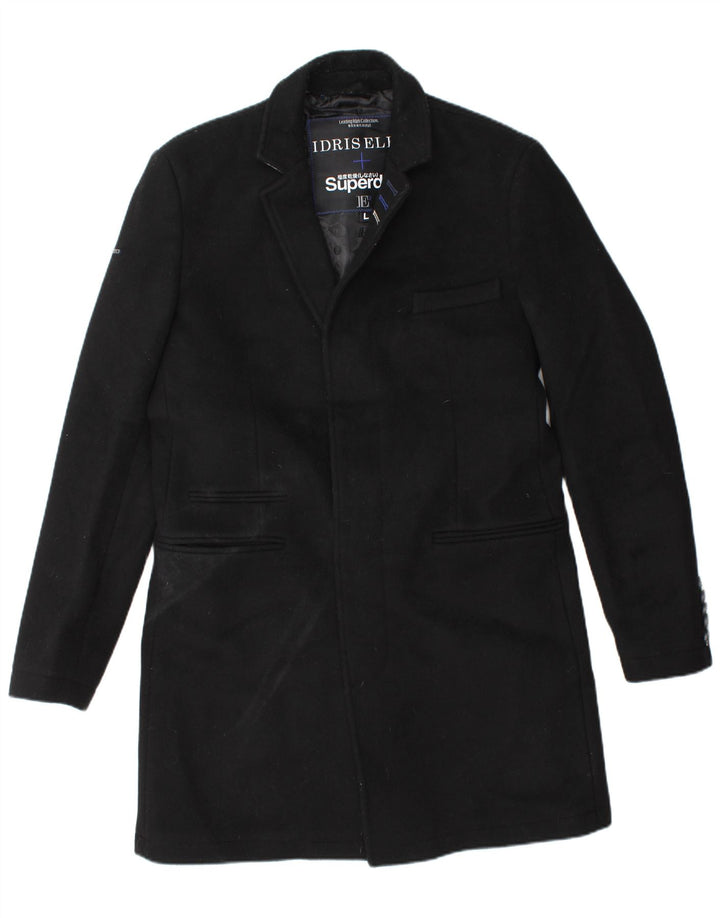 SUPERDRY Overfrakke til mænd UK 40 Large Black Wool